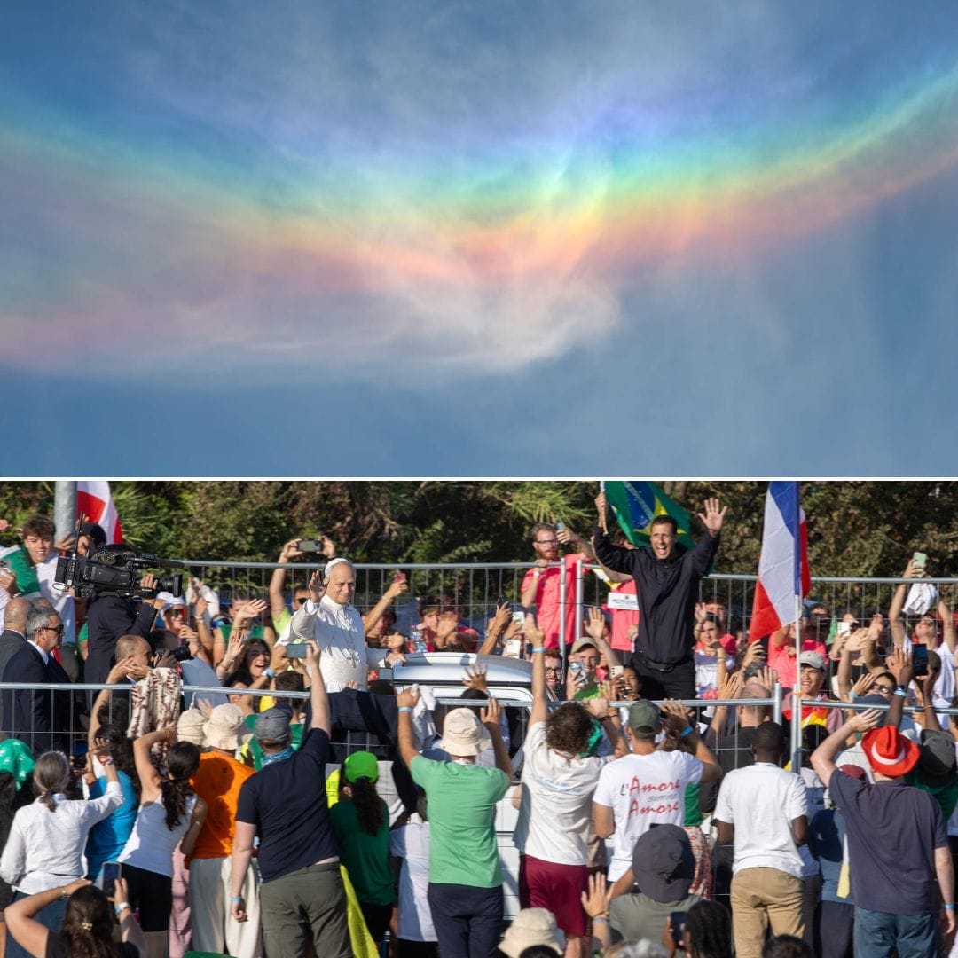 Una Sorpresa nel Cielo ha accompagnato l'Arrivo di Papa Leone XIV a Tor Vergata
