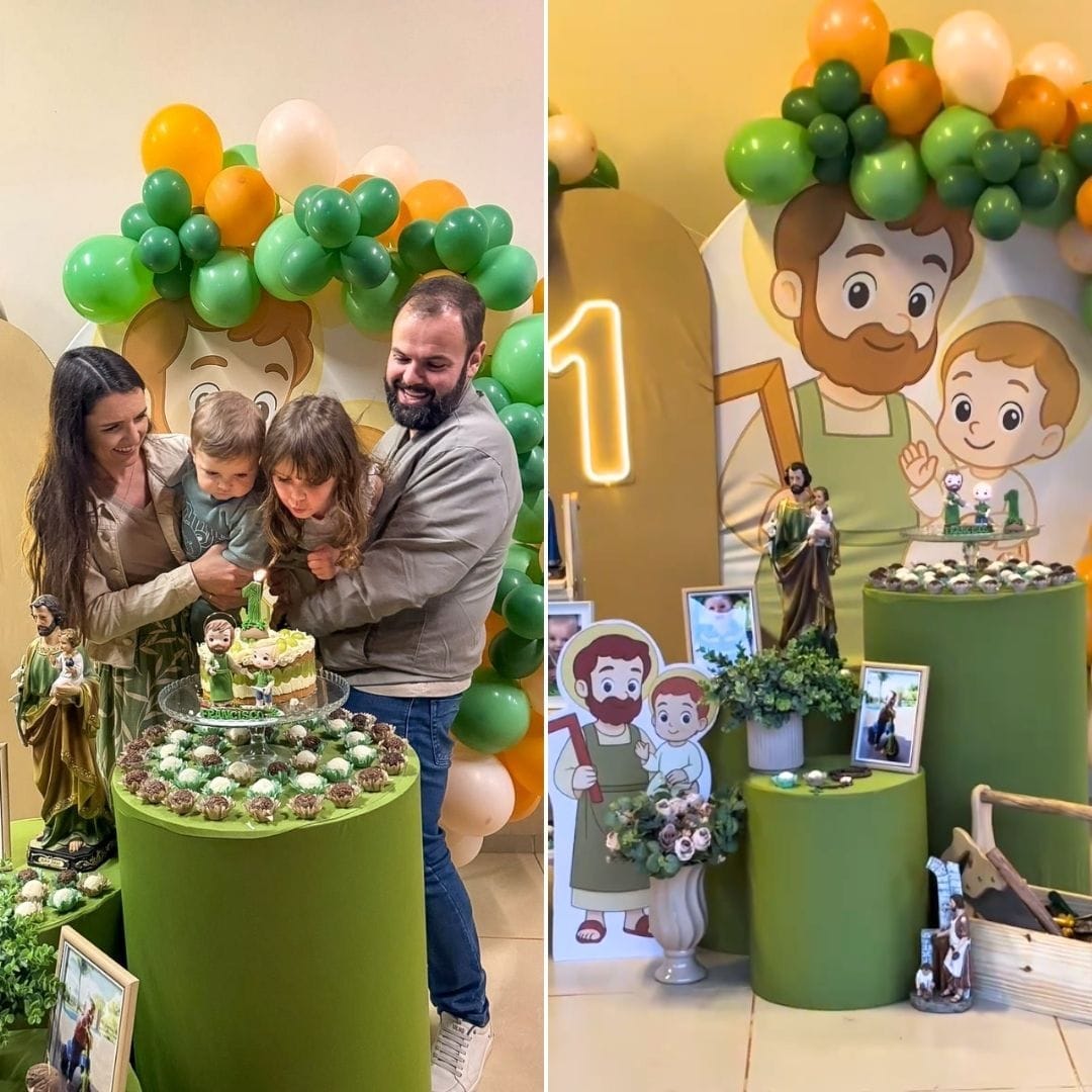 Genitori festeggiano il 1° Compleanno del loro Bambino con una Festa a Tema San Giuseppe Lavoratore