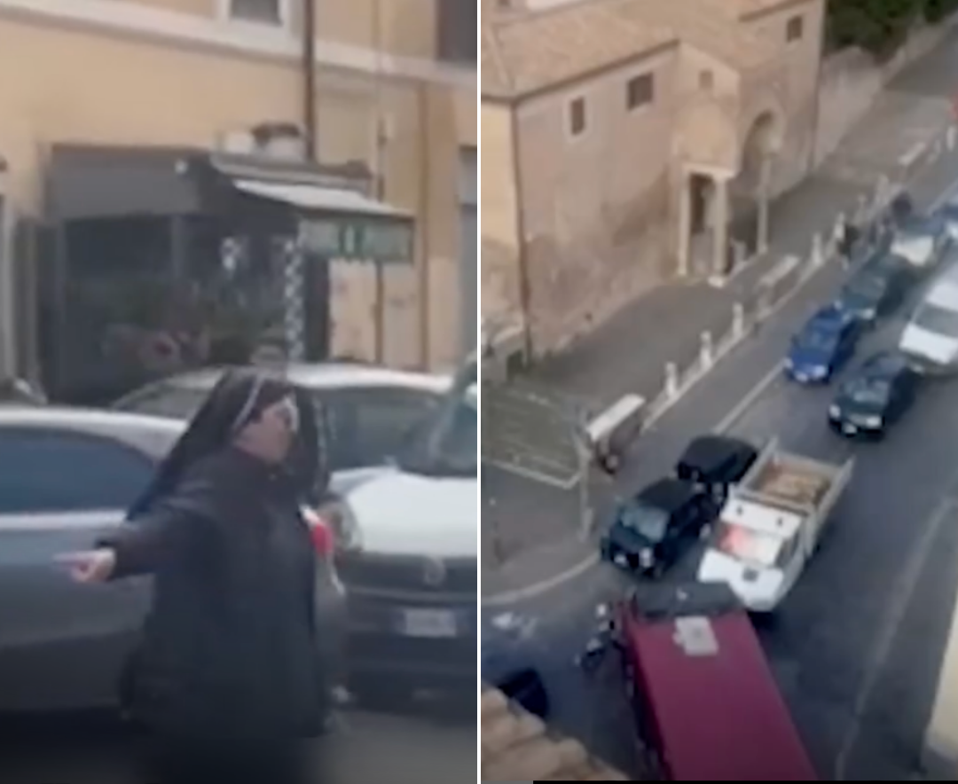 Roma, Suora in Sneakers si improvvisa Vigile per sciogliere Ingorgo: “Così vi mando a casa prima”