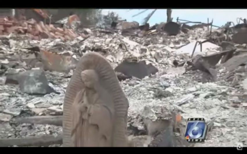 Una Statua della Vergine Maria sopravvive alla Distruzione dell'Uragano Harvey