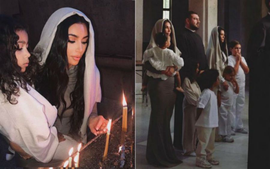 Kim Kardashian battezza i suoi figli nel Vaticano armeno. Ecco le bellissime foto